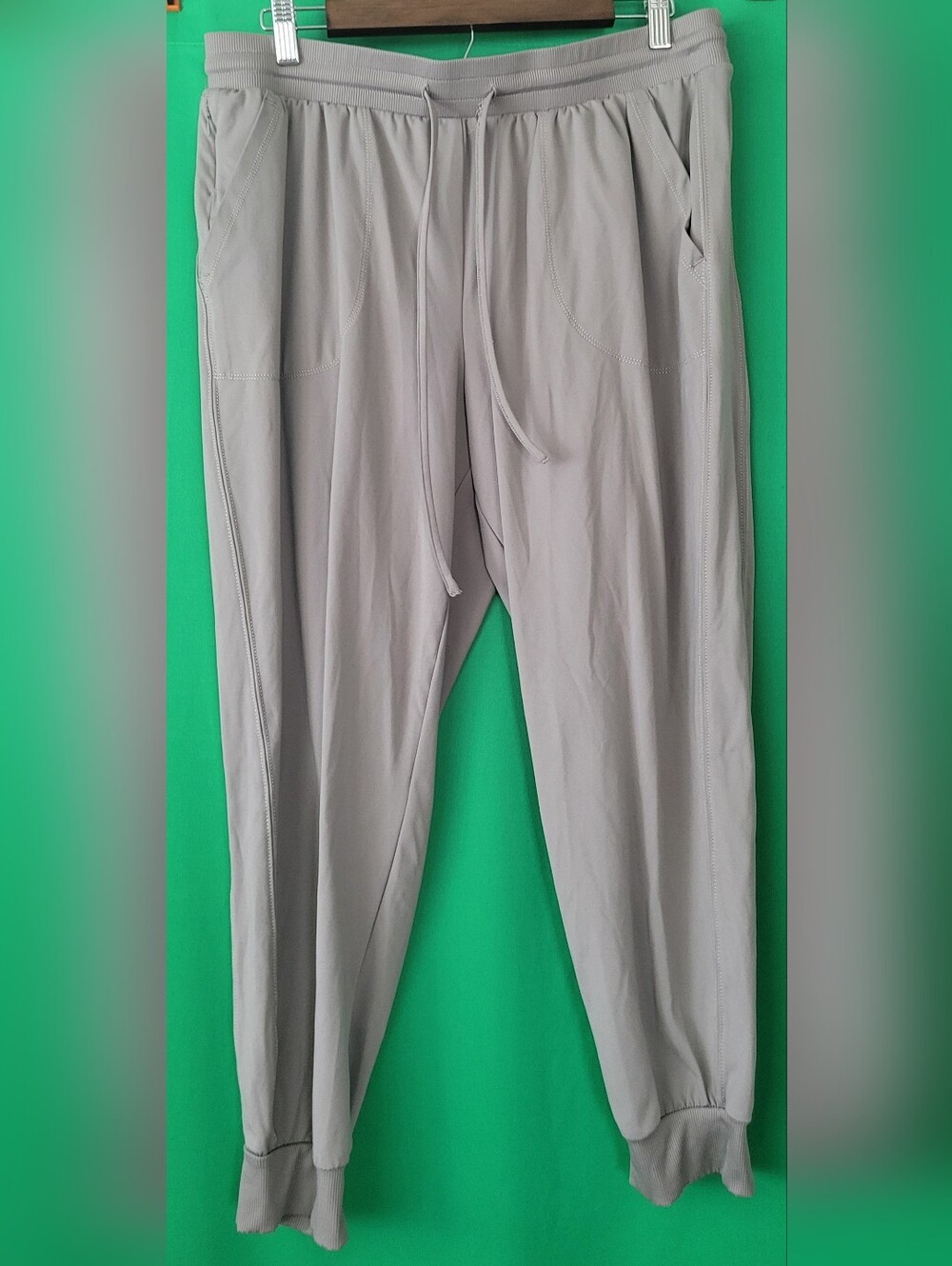 Rachel Zoe Gray Womens Drawstring Jogger Pants Sz XL Stretchy Lounge Relax Yoga